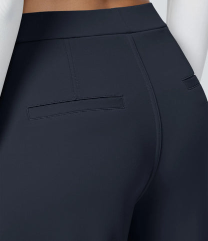 High-Waisted Straight Leg Trousers with Pockets – Smart Casual Fit