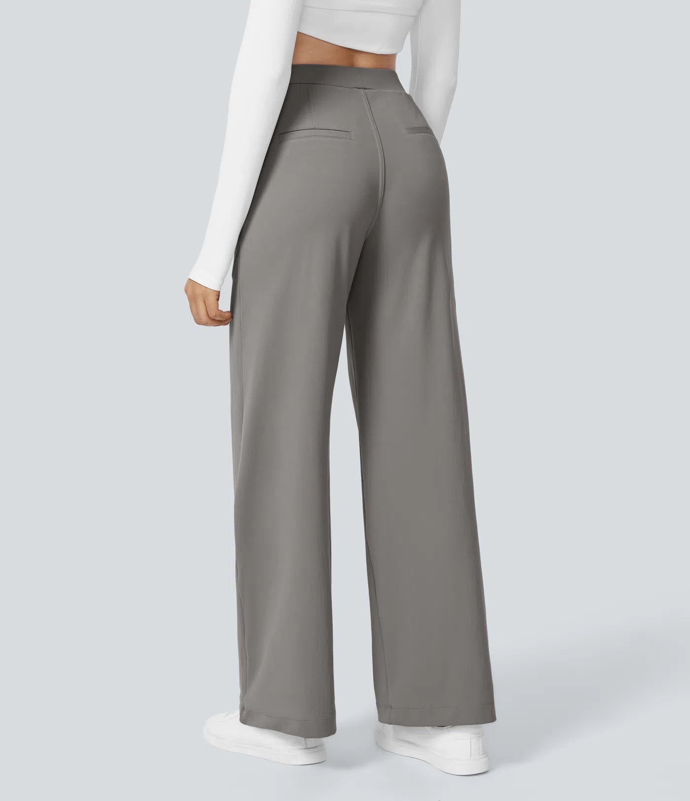 High-Waisted Straight Leg Trousers with Pockets – Smart Casual Fit