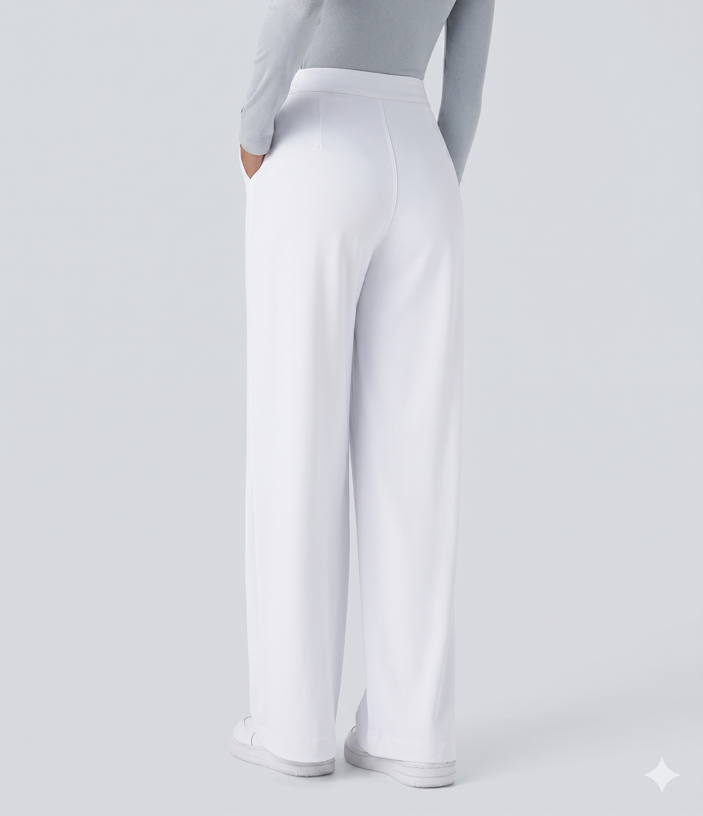 High-Waisted Straight Leg Trousers with Pockets – Smart Casual Fit