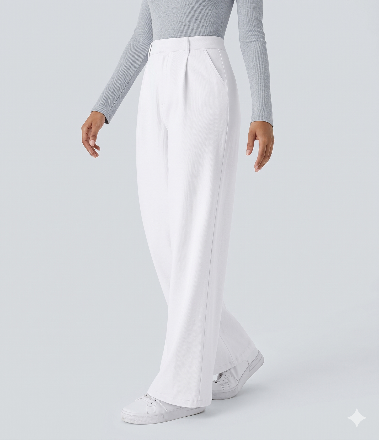 High-Waisted Straight Leg Trousers with Pockets – Smart Casual Fit