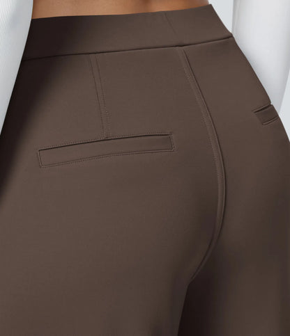 High-Waisted Straight Leg Trousers with Pockets – Smart Casual Fit