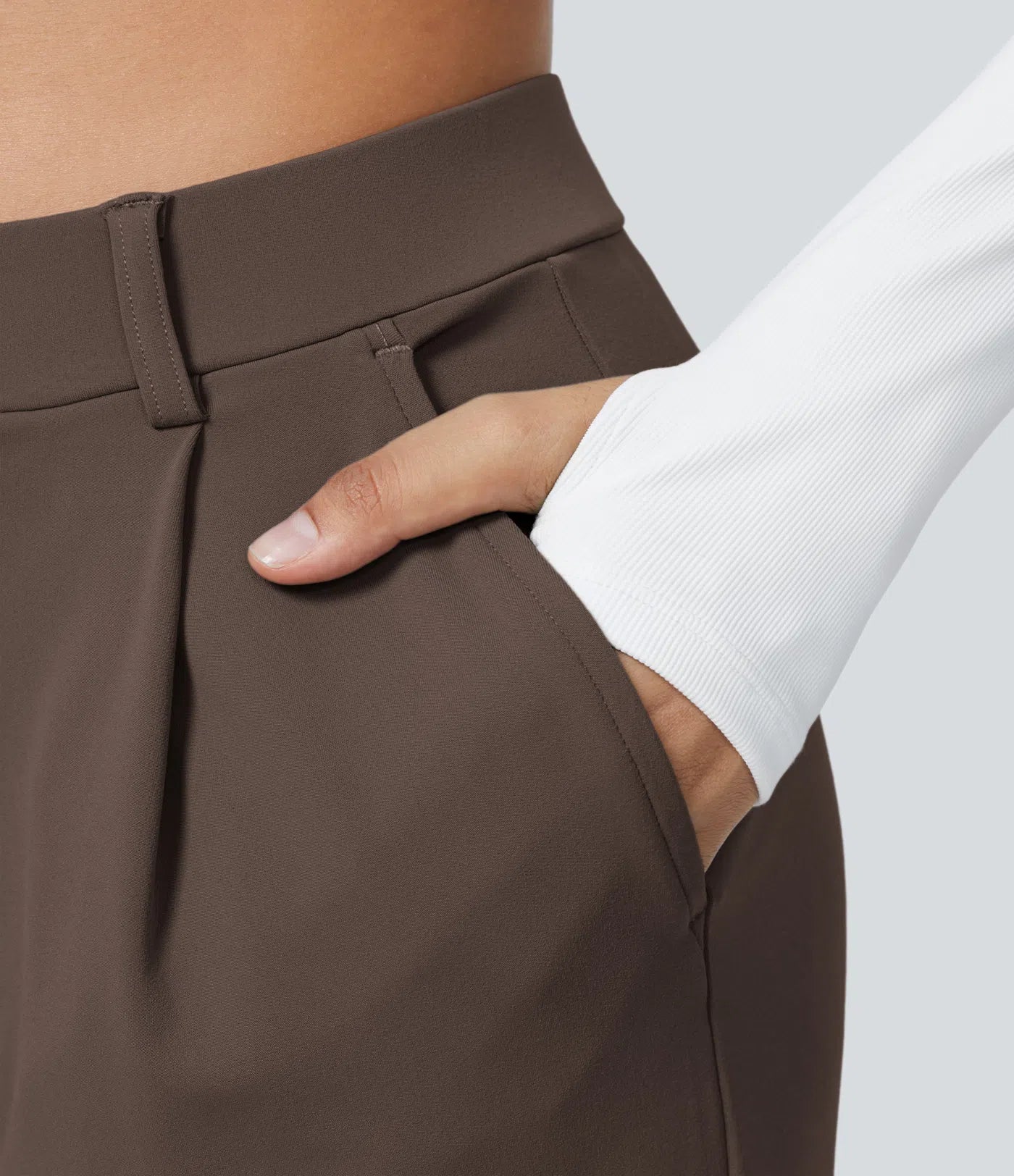High-Waisted Straight Leg Trousers with Pockets – Smart Casual Fit